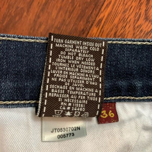 7 For All Mankind Jeans Men's Size 36X31 A Pkt Bootcut Blue Denim - Picture 8 of 11